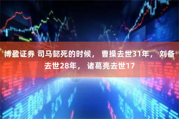 博盈证券 司马懿死的时候， 曹操去世31年， 刘备去世28年， 诸葛亮去世17