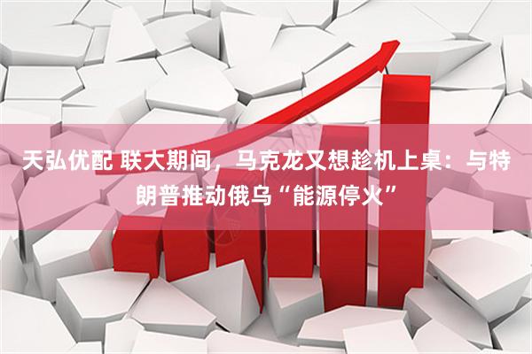 天弘优配 联大期间，马克龙又想趁机上桌：与特朗普推动俄乌“能源停火”