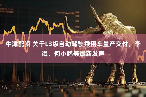 牛津配资 关于L3级自动驾驶乘用车量产交付，李斌、何小鹏等最新发声